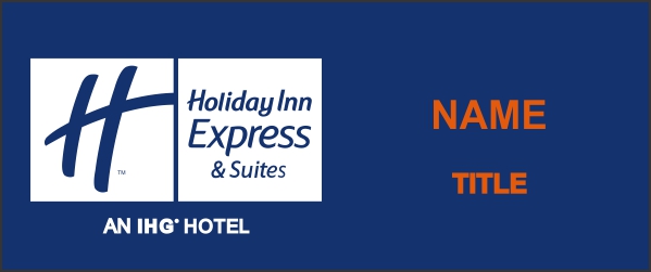 Holiday Inn Express Standard Other Square Corner badge - $9.10 | NiceBadge™